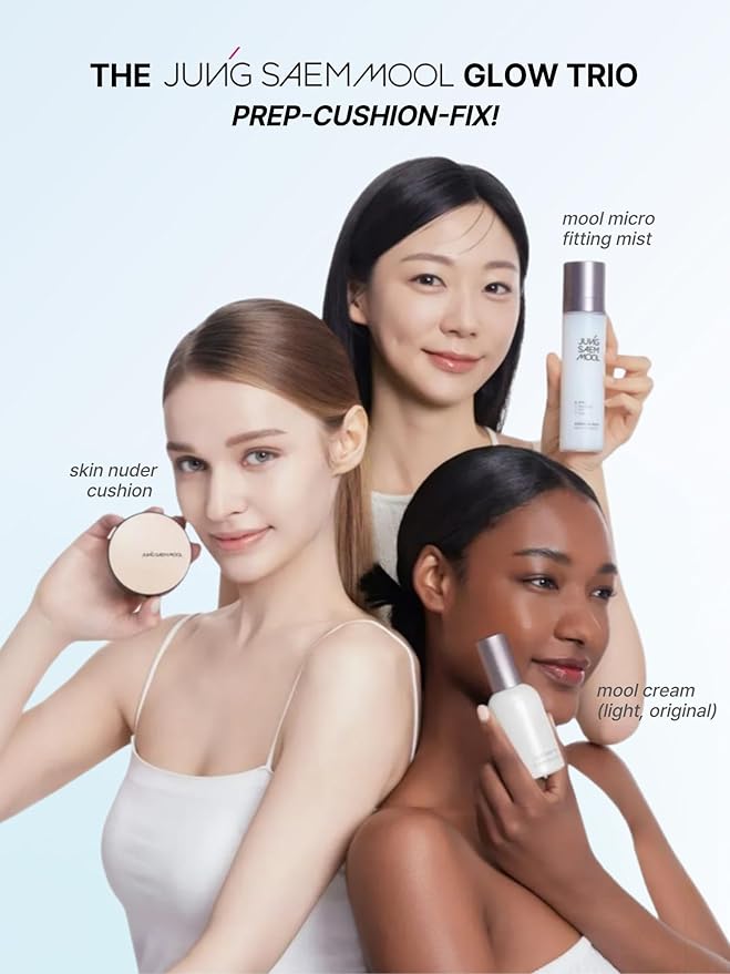 JUNG SAEM MOOL Essential Skin Nuder Cushion 13W Fair Ivory 0.49 Fl Oz, No Refill, Natural Radiant Finish Cushion Foundation with Buildable Coverage, Lightweight Texture, Korean Foundation Makeup