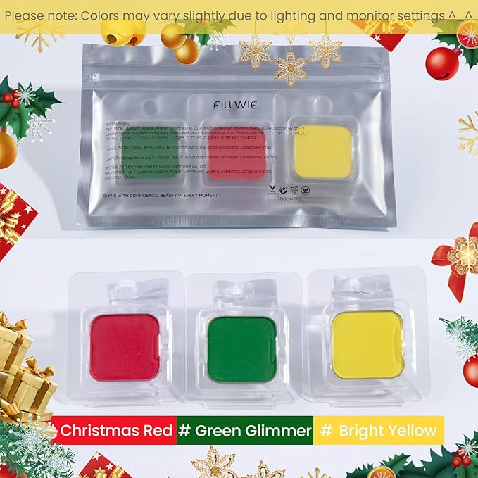 Fillwie Bold Color Matte Eyeshadow Trio, Refill Pan Fits Magnetic Palette