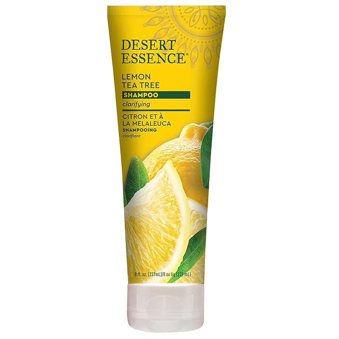 Desert Essence Lemon Tea Tree Clarifying Shampoo for Oily Hair, 8 fl oz