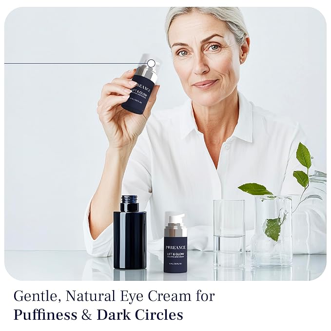 PUREANCE Lift & Glow Organic Eye Cream for Dark Circles & Puffiness