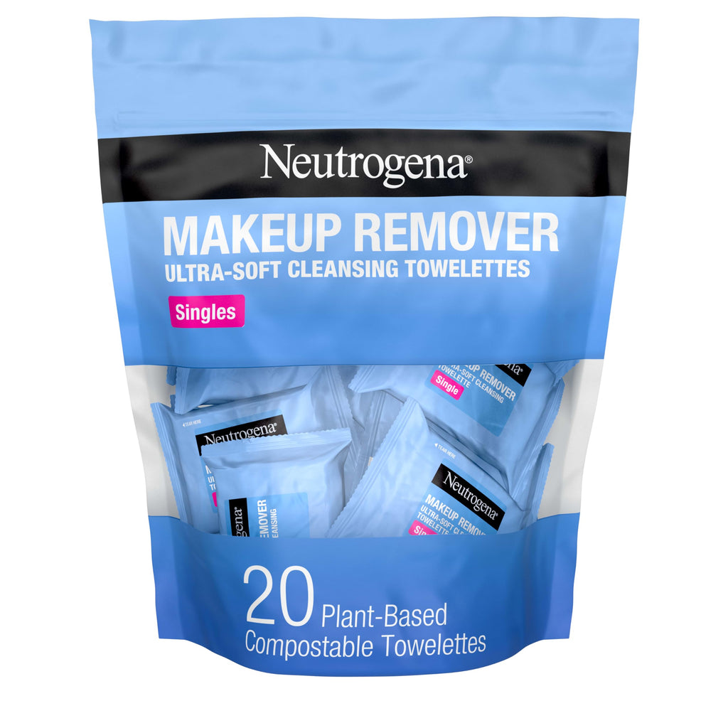 Neutrogena Makeup Remover Towelettes for Face with Micellar Water Daily Alcohol-Free, 20 ct