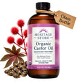 HERITAGE STORE Organic Castor Oil, Cold Pressed Hexane Free, 16 fl oz