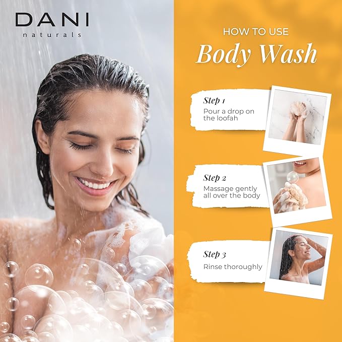 DANI Naturals Grapefruit Ginger Body Wash, Sulfate-Free and Vegan, 12 fl oz