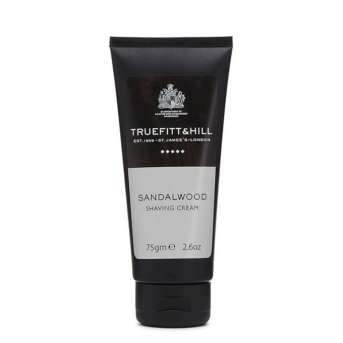 Truefitt & Hill Sandalwood Shaving Cream Tube for Men, Fresh Classic scent, 2.6 oz.