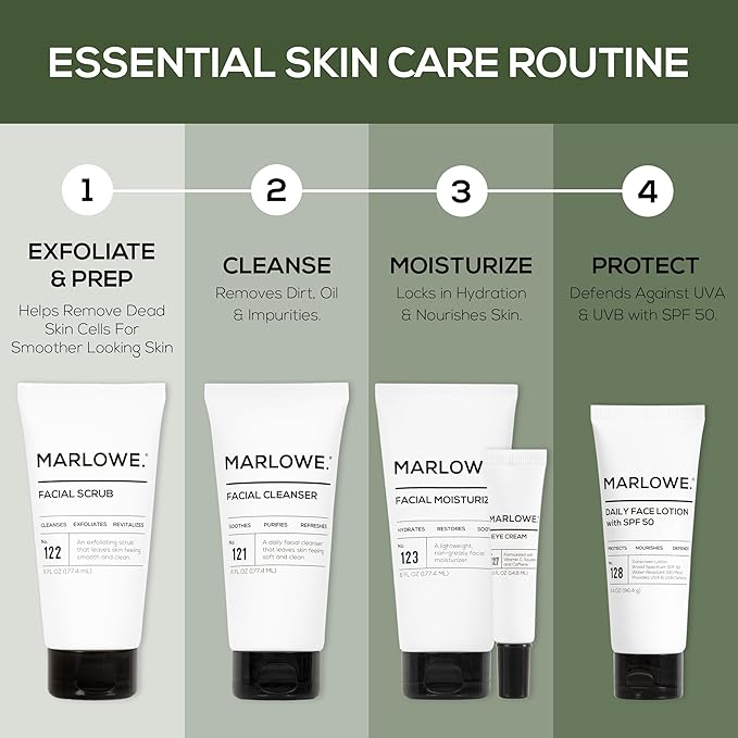 MARLOWE. Facial Scrub for Men, Gentle Face Exfoliator, 6 oz