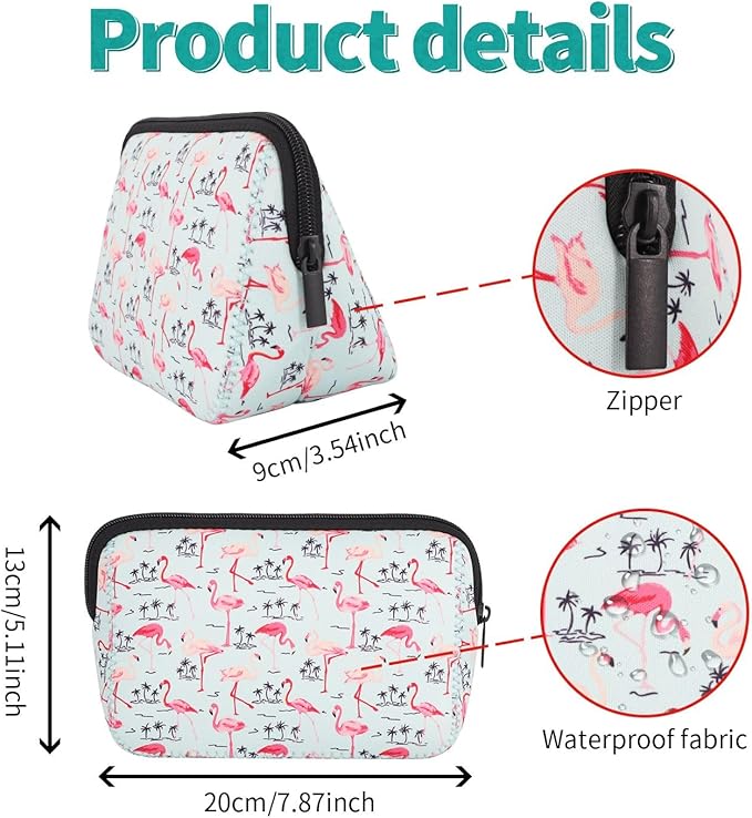 AJLTPA Waterproof Neoprene Cosmetic Bag, Flamingo