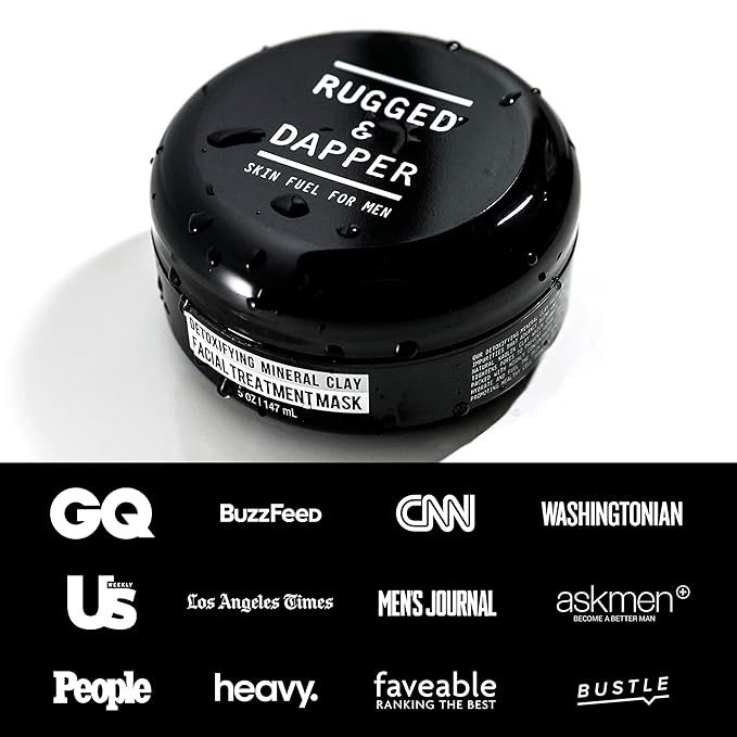 RUGGED & DAPPER - Premium Face Mask for Men - Deep Pore Cleansing Treatment - with Kaolin Clay - 5.5 Oz