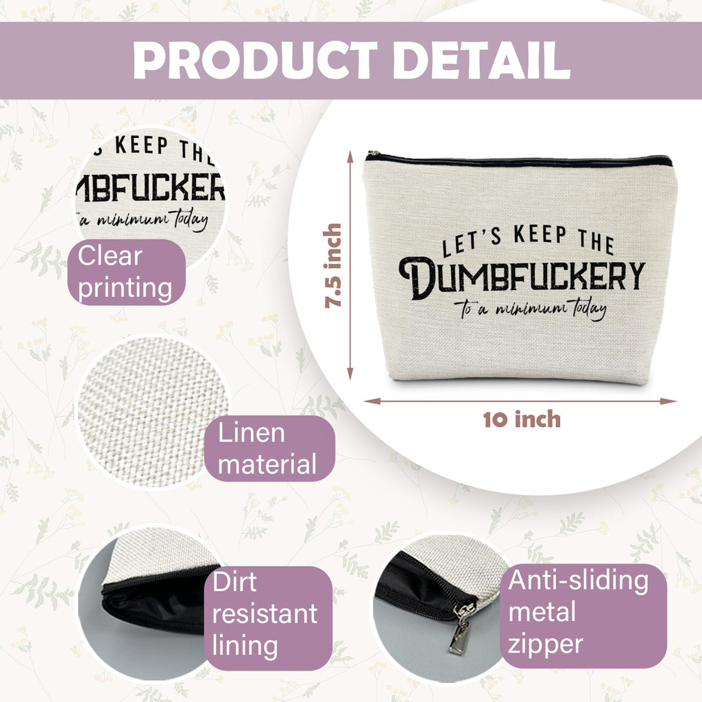 RYYCDOI Funny Makeup Bag - Bad Assed & Cool Gifts for Coworkers & Women - Sarcastic & Gag Gifts - Humor Cosmetic Toiletry Bag