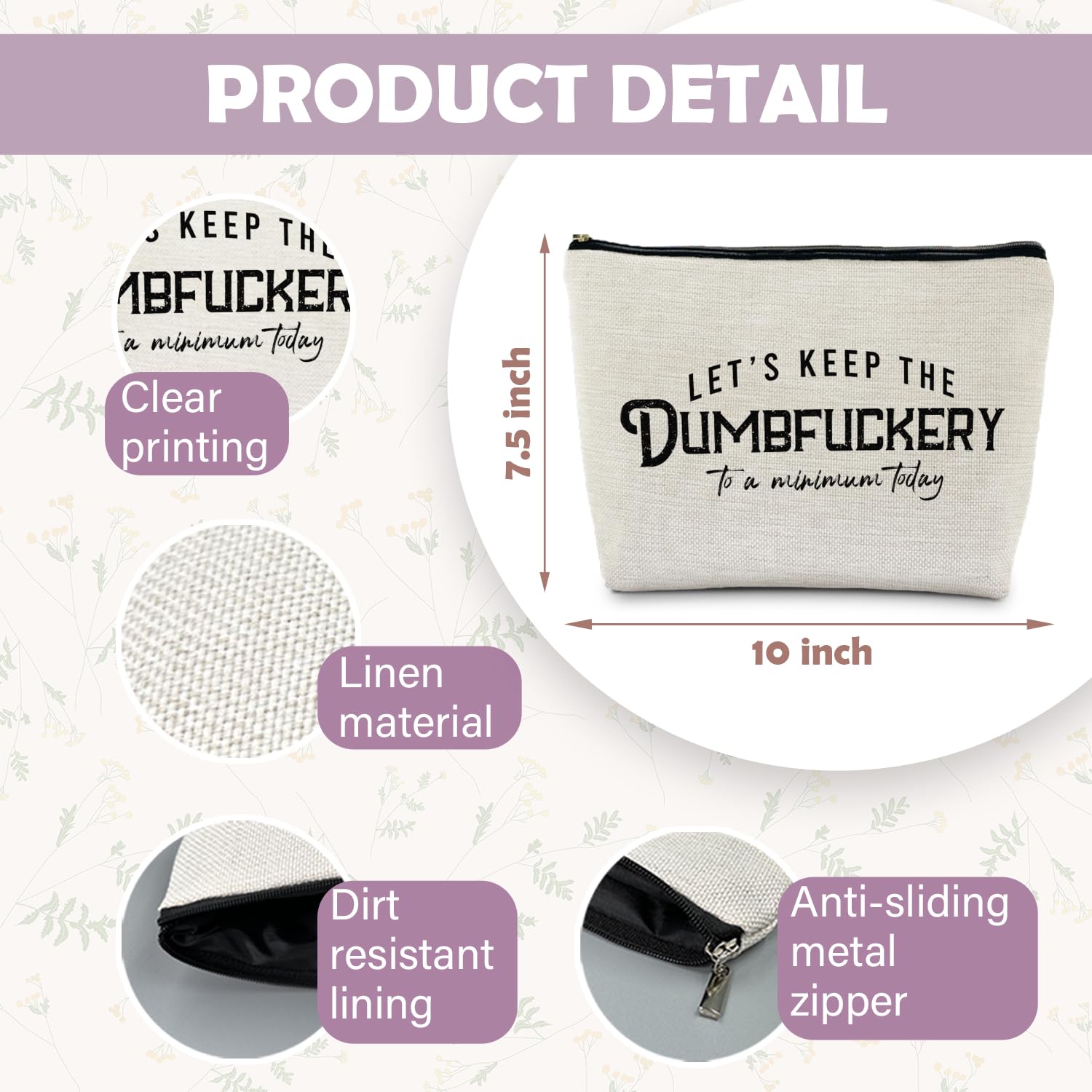 RYYCDOI Funny Makeup Bag - Bad Assed & Cool Gifts for Coworkers & Women - Sarcastic & Gag Gifts - Humor Cosmetic Toiletry Bag