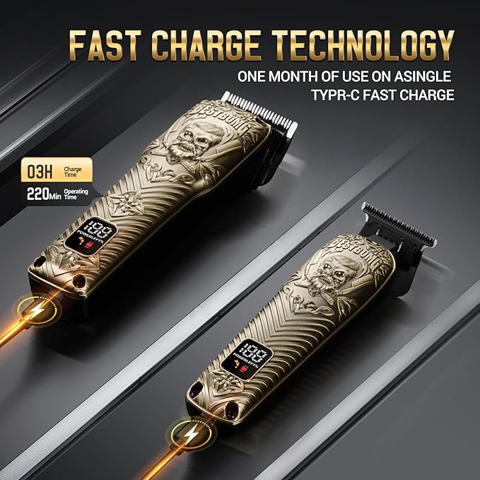 BESTBOMG® Professional Hair Clippers for Men, Clipper & Trimmer Set, Bronze