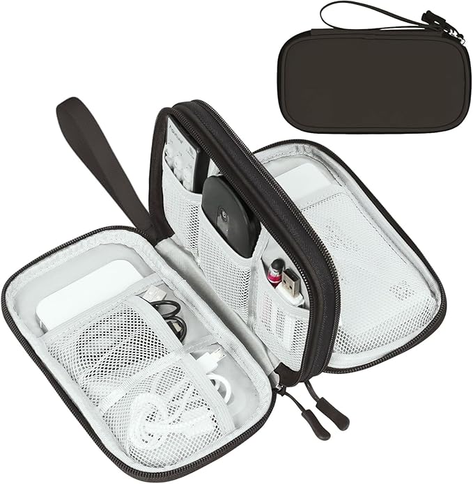FYY Electronic Organizer, Travel Tech Pouch Bag, Medium, Coffee