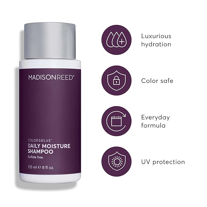 Madison Reed ColorSolve Daily Moisture Shampoo – Color Safe Sulfate-Free Shampoo for Color-Treated, Highlighted & All Hair Types, Prevents Color Fading, 8 Fl Oz