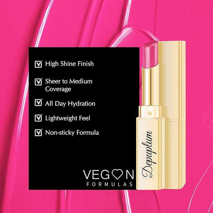 Depuplum Pink Lipstick for Women Moisture Lip Gloss Tinted Lip Balm