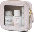 Popvibe Clear Makeup Bag Travel Cosmetic Case Transparent Toiletry Bag with Zipper, Portable Make Up Organizer Traveling Compact Car Bag for Essentials, Light Pink, Mini