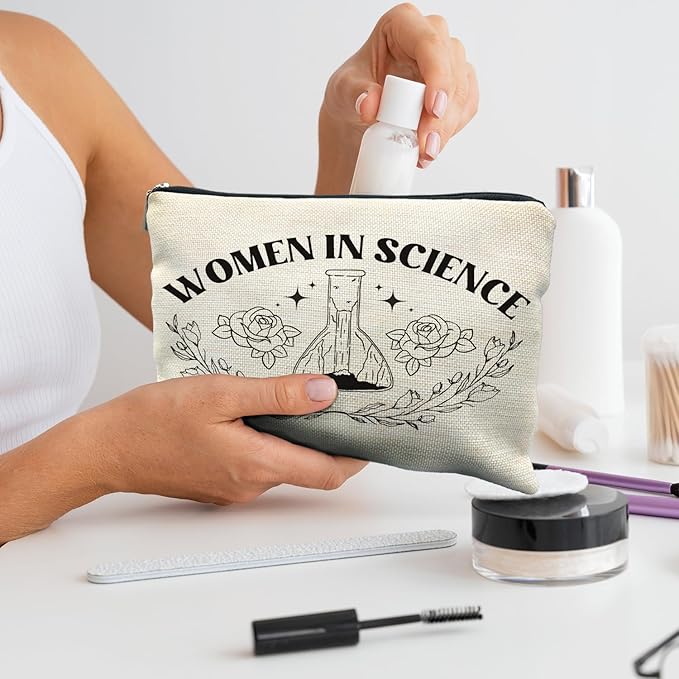 RYYCDOI Women's Science Makeup Bag - Teacher Gifts, Forensic & Environmental Science Cosmetic Pouch