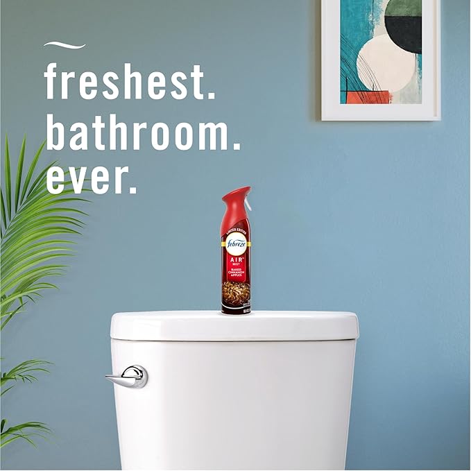 Febreze Air Mist Air Freshener Spray, Odor-Fighting Room Spray for Home, Bathroom, & Kitchen, Holiday Scents, Baked Cinnamon Apples & Cranberry Crumble & Heavy Duty Scents, 8.8oz, 3ct (1 of each)