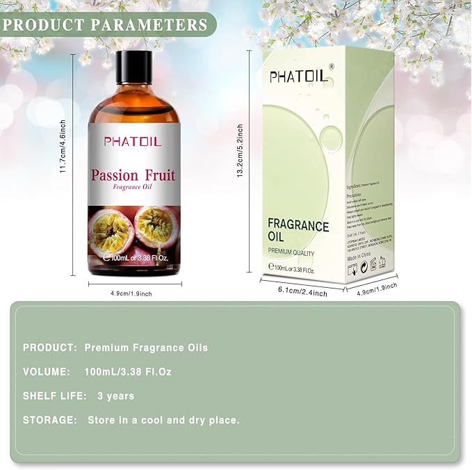PHATOIL Passion Fruit Fragrance Oil for Diffuser Aromatherapy 3.38FL.OZ