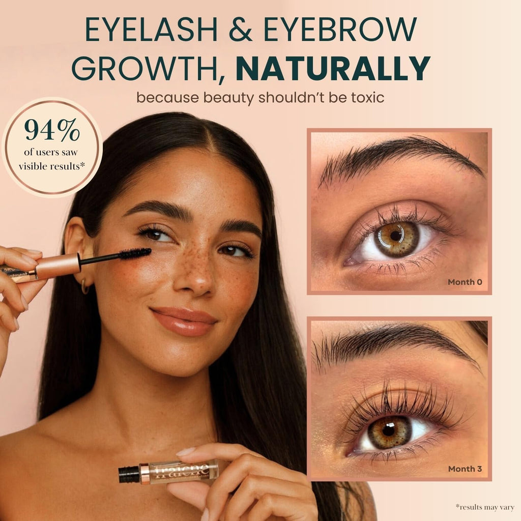 Organic Castor Oil Eyelash Growth Serum, Eyebrow Lash Serum for Hair Growth
