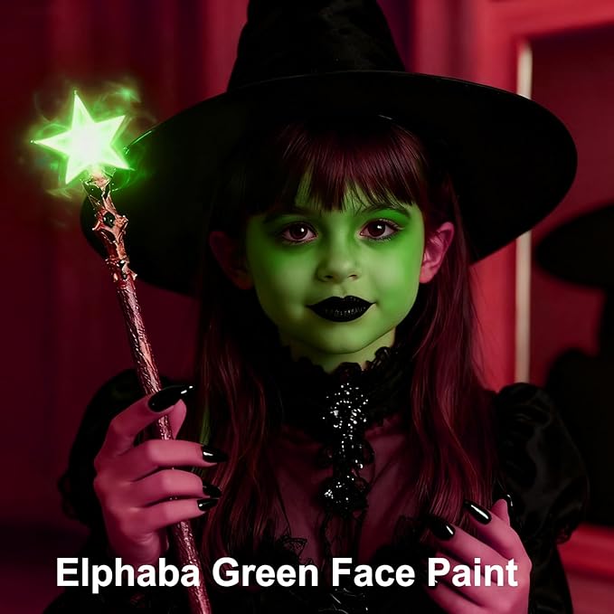 MEICOLY Lime Green Face Body Paint Stick,St Patricks Day Accessories Face Paint,Elphaba Green Face Paint,Body Paint for Halloween SFX Cosplay Witch Makeup,Hunting Camo Paint