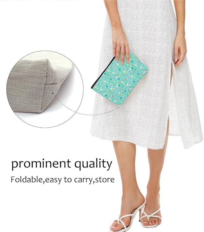 Blue Leaves Inspirational Tennis Makeup Bag Accessories Cosmetic Bag 02