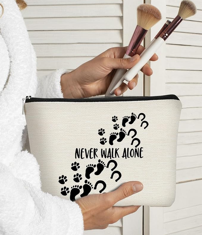 BARPERY Horse Gifts Horsehoes Paw Farm Girl Makeup Bag,Inspirational Gifts Never Walk Alone Cosmetic Bag,Birthday Christmas Make up Bag Gifts for Women Coworkers Friend Teen Girls Animal Lover