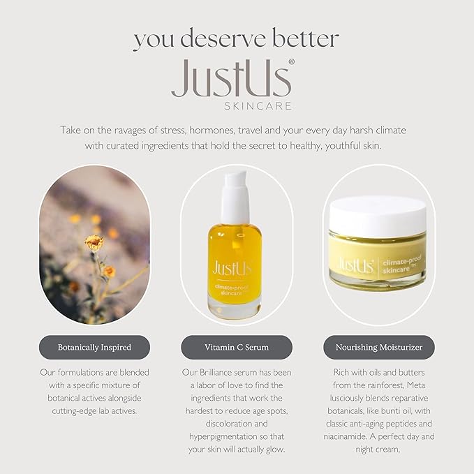 Just Us Skincare, Advanced Day & Night Face Cream for Mature Skin, Deeply Hydrates, Firms & Smooths Visible Signs of Aging, with Peptides and Bacuri – 50ml / 1.67 oz