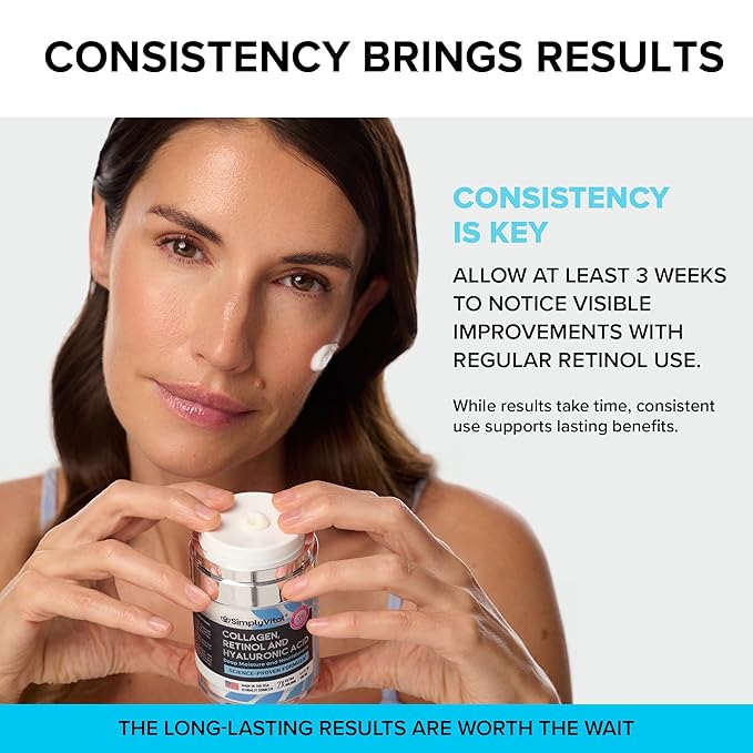Anti-Aging Face Moisturizer with Retinol, Collagen & Hyaluronic Acid - Moisturizer Face Cream for Women & Men - Visibly Firming & Hydrating Neck Cream - Day & Night Skin Care - 3.4 fl oz
