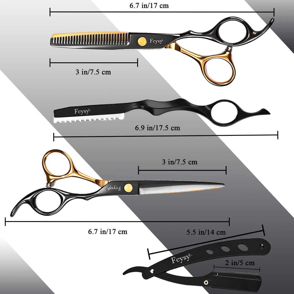Professional Hair Shears Thinning Scissors Set, Fcysy Barber Shears Hair Cutting Scissors Kit, Hairdresser Trimming Salon Supplies