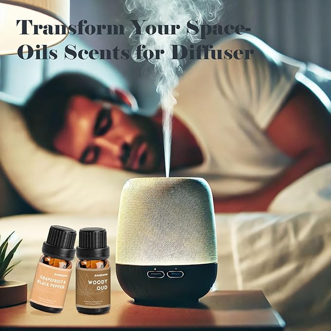 AmaKane Men Essential Oils Set for Diffuser for Home, Masculine Fragrance Oils for Candle Making, Soap Making Scents, Scented Oil Gift Set for Men 6x10ml