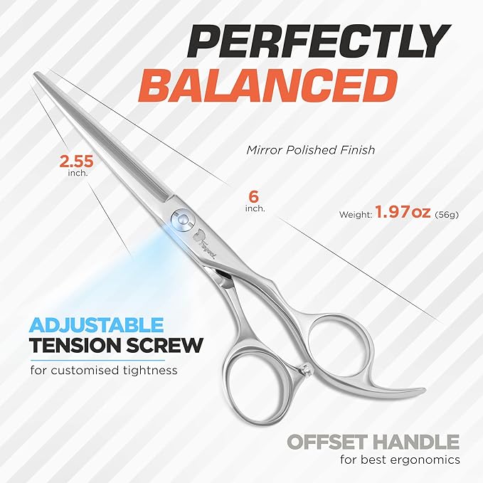 Fagaci Professional Hair Scissors 6" Sharp Blades, Hair Cutting Shears