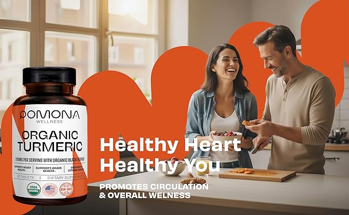 Pomona Wellness Organic Turmeric Supplement 2100 mg, 90 Tablets
