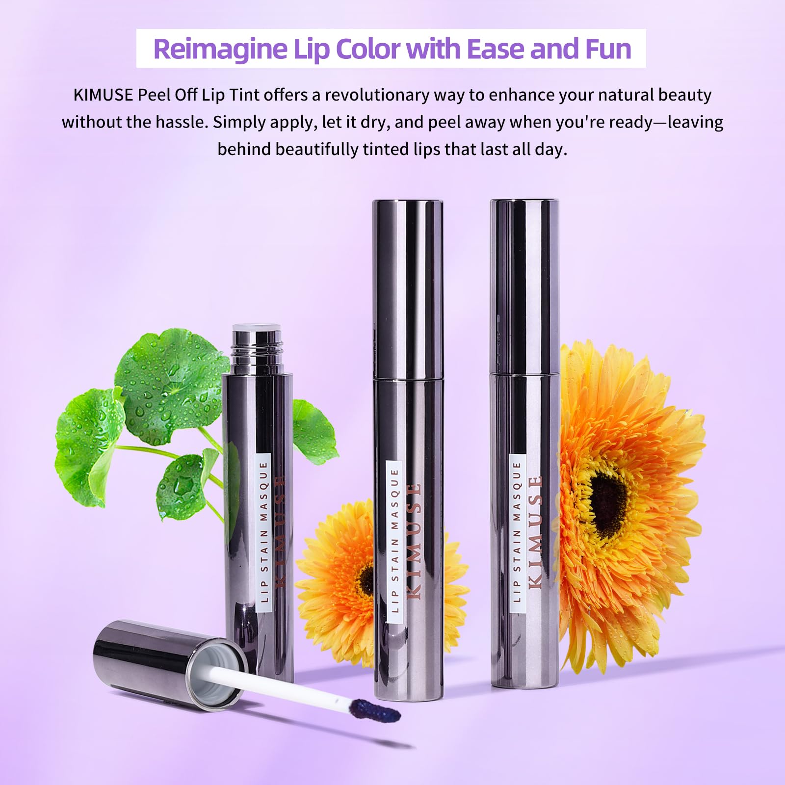 KIMUSE 5 Colors Lip Stain Masque - Long-Lasting Waterproof Lip Tint, Smudge-Proof Matte Lip Stains for All-Day Wear, Transfer-Resistant Lip Makeup