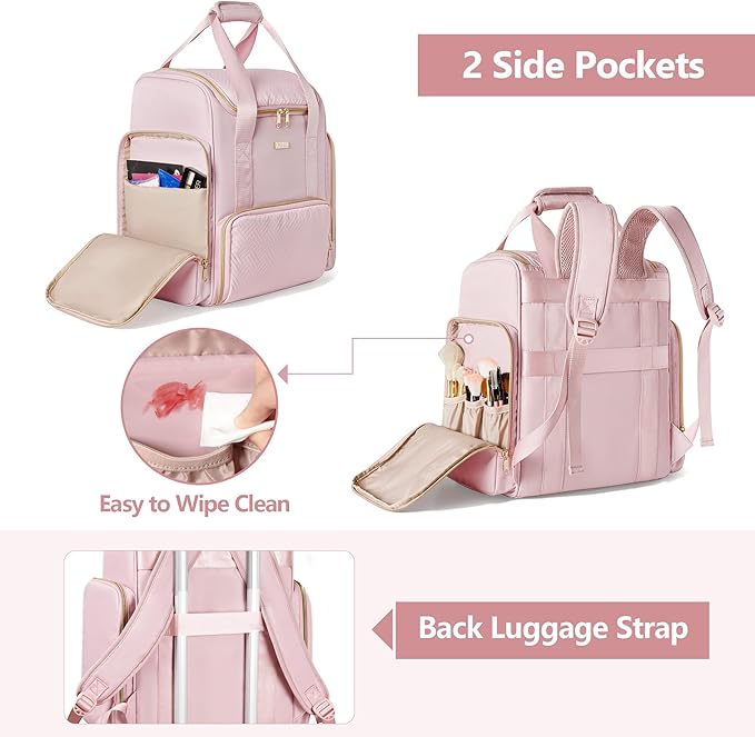 Prokva Large Makeup Backpack, Double-Layer Professional Makeup Travel Case