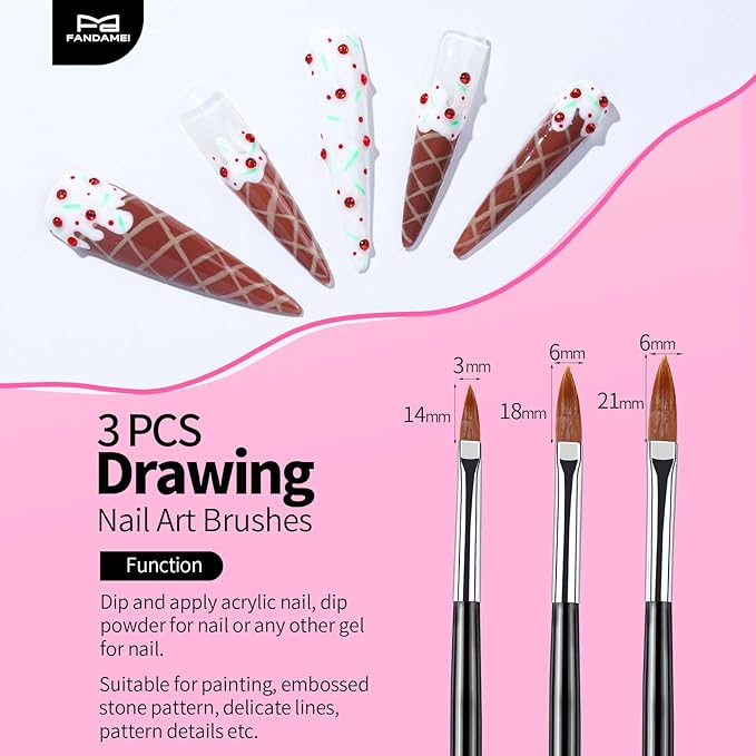 FANDAMEI Nail Art Brushes, Nail Art Tools, Nail Design Tools, Nail Brush Set With Nail Stand, Nail Holder For Painting Nails, 11PCS Nail Brushes For Nail Art, 5PCS Nail Dotting Tool, Nail Art Palette