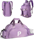 Vogewood Gifts for College Girls, Initial Gym Bags with Shoe Compartment