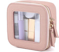 FASAOH Small Clear Makeup Bag Travel Cosmetic Case, Portable Make Up Organizer Traveling Compact Car Bag for Essentials Transparent Toiletry Bag with Zipper