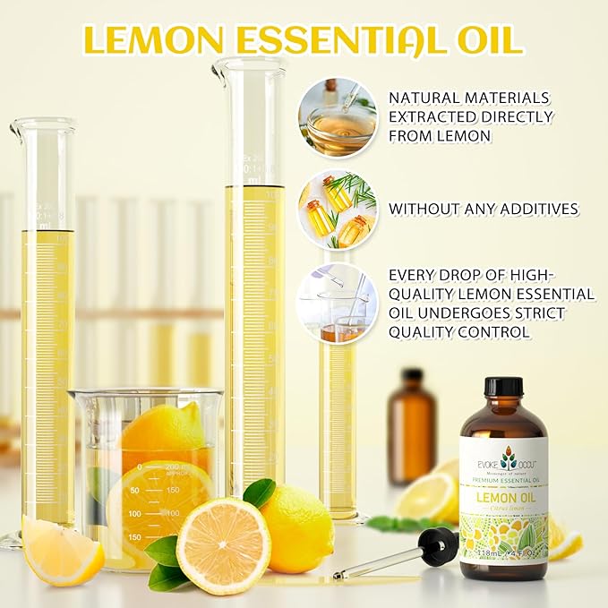 EVOKE OCCU Lemon Essential Oil for Cleansing Skin Home Diffuser Massage