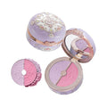 Flower Knows Butterfly Cloud Collar Rouge Box Highlighting & Blush Duo Powder,Purple+Berry Two Tone Matte Blush for Cheeks Bulidable & Blendable,0.21 Oz(04 Fluttering Romance)