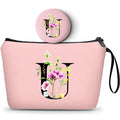 Birthday Thank You Appreciation Monogrammed Gifts for Mom Aunt Teacher Sister Friend Coworkers Bride Bridesmaid Makeup Cosmetic Bag with Mirror Mothers Day Christmas Graduation U