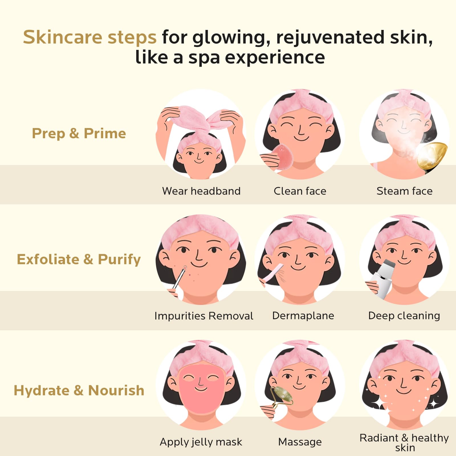 Colorfarm Facial Steamer Spa Kit with 17 Skin Care Tools for Home Spa