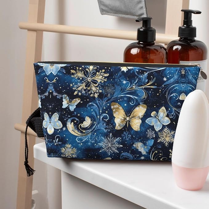 Dultua Mothers Day Gifts Makeup Bag Purse Cosmetic Bag Travel Toiletry Leather Make Up Bags for Mom Wife Women Daughter Christmas Butterfly
