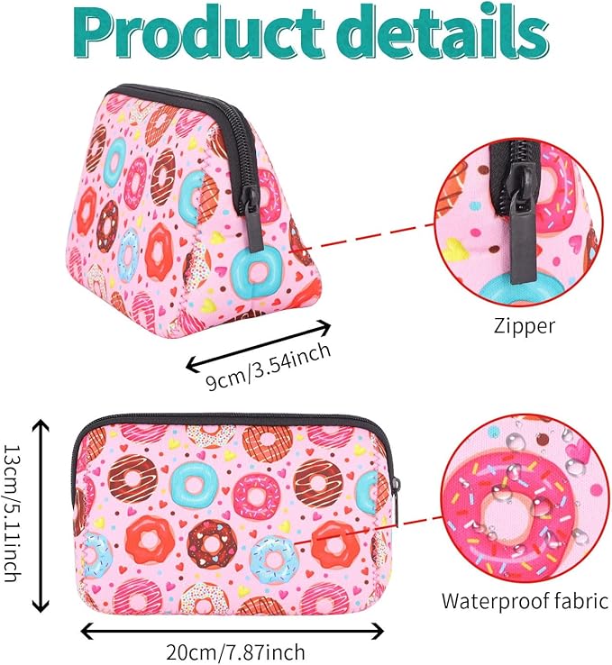 AJLTPA Waterproof Neoprene Cosmetic Bag, Donut