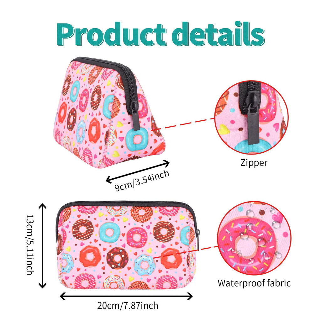 AJLTPA Waterproof Neoprene Cosmetic Bag, Donut