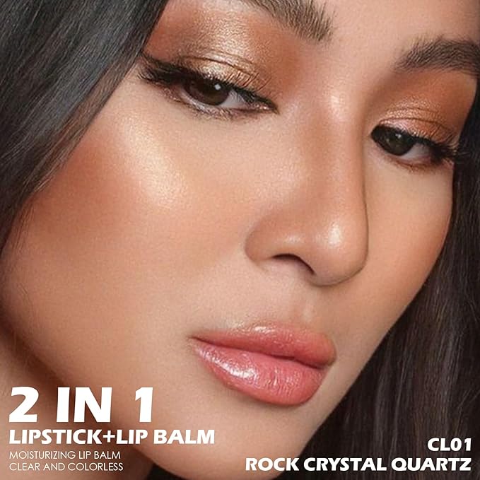 FOCALLURE Pearl Shimmery Lipstick, Moisturizing & Non-Drying, High Pigment Long Lasting Lip Color, Sparkly Shine Finish, Independence Day Gift, Rock Crystal Quartz