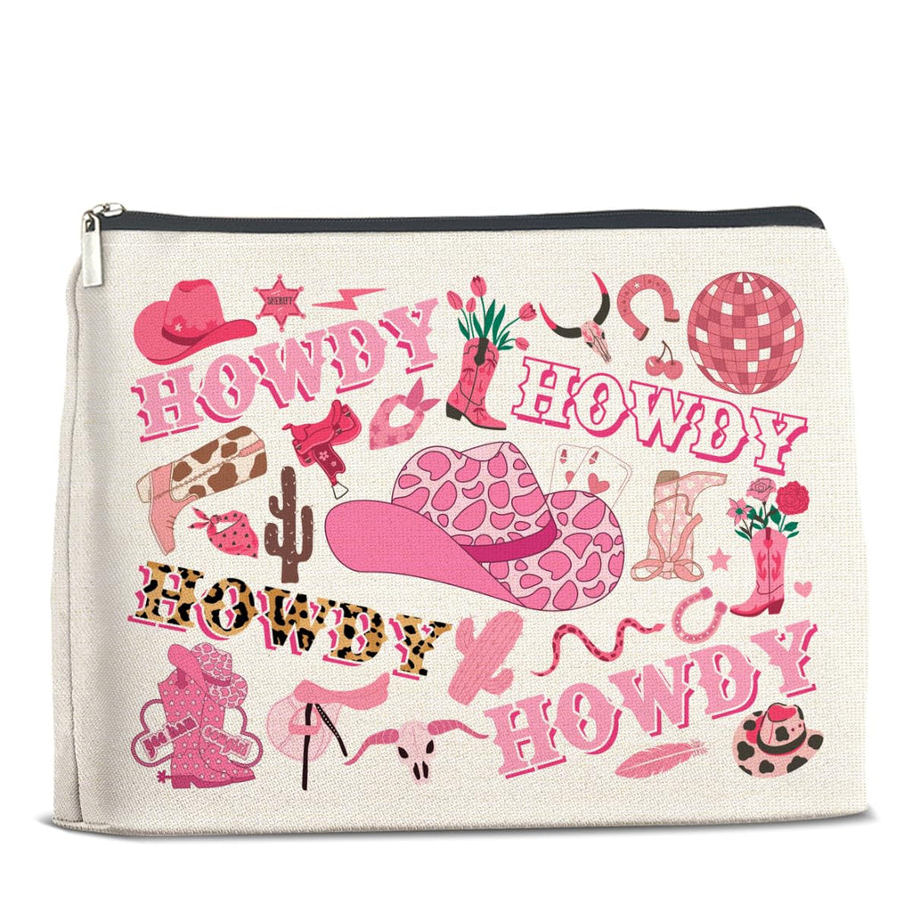 UPNEGE Cowgirls Gifts Western Howdy Makeup Bag for Teens Women