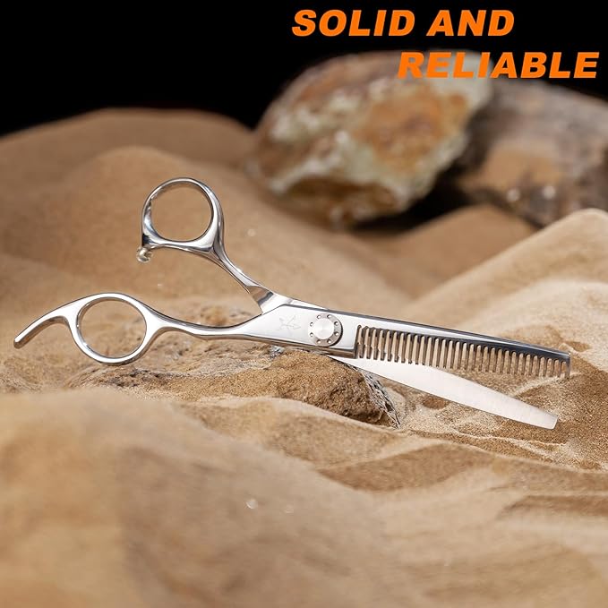 Fengliren High-end Professional Hair Scissors Thinning Shears Barber Hair Cutting Teeth Shears Hairdressing Texturizing Scissor 6 Inch Stainless Steel Alloy For Women Men Kids Salon Hairdresser & Home