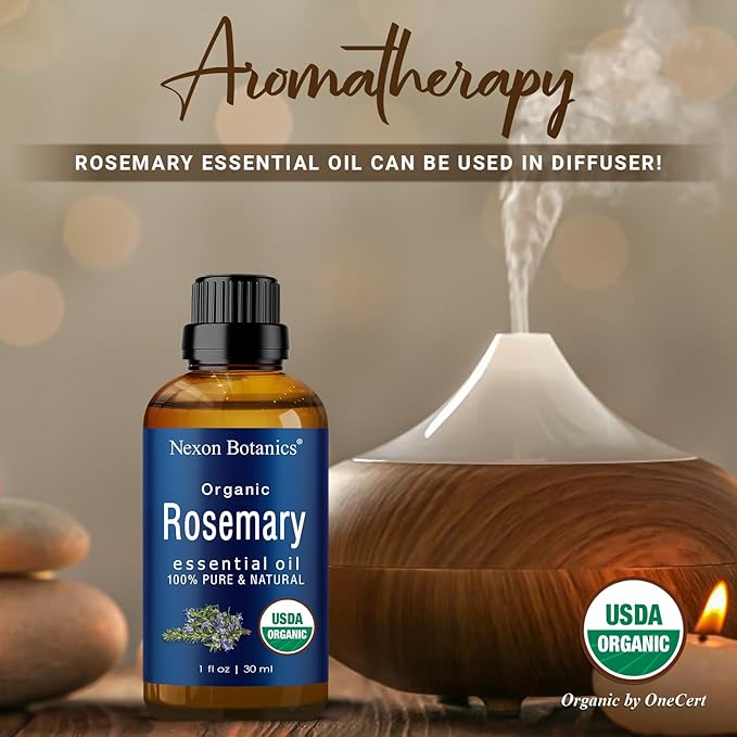 Organic Rosemary Essential Oil 30 ml - 100% Pure & Natural - Hexane Free