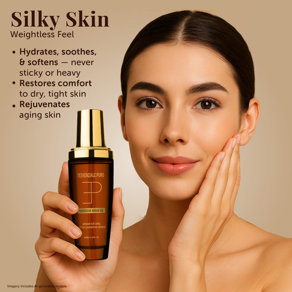 LEPURO Moroccan Argan Oil for Hair and Skin — Anti-Frizz, Non-Greasy, Shine
