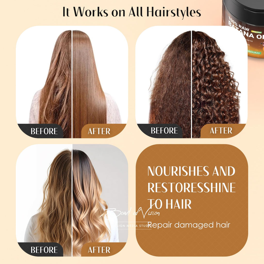 Adevwair Batana Oil for Hair Growth, Dr Sebi 100% Pure Organic Natural Ingredients from Honduras Reduces Hair Loss, Restores Dry Damaged Hair for Women Men