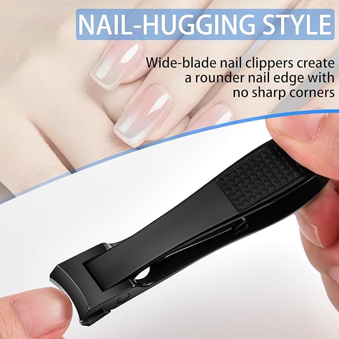Zonku Toenail Clippers for Seniors Ingrown Thick Nails,Heavy Duty Super Sharp Podiatrist Wide Jaw Nail Clippers Set for Men Women,Large Nail Cutter Long Handle with Slanted Curved Blade,6PCS